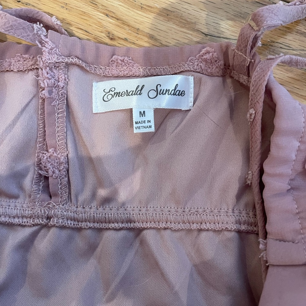 Emerald Sundae Blush Chemise with Lace Accents